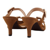 Copper Suede Buckle Heels