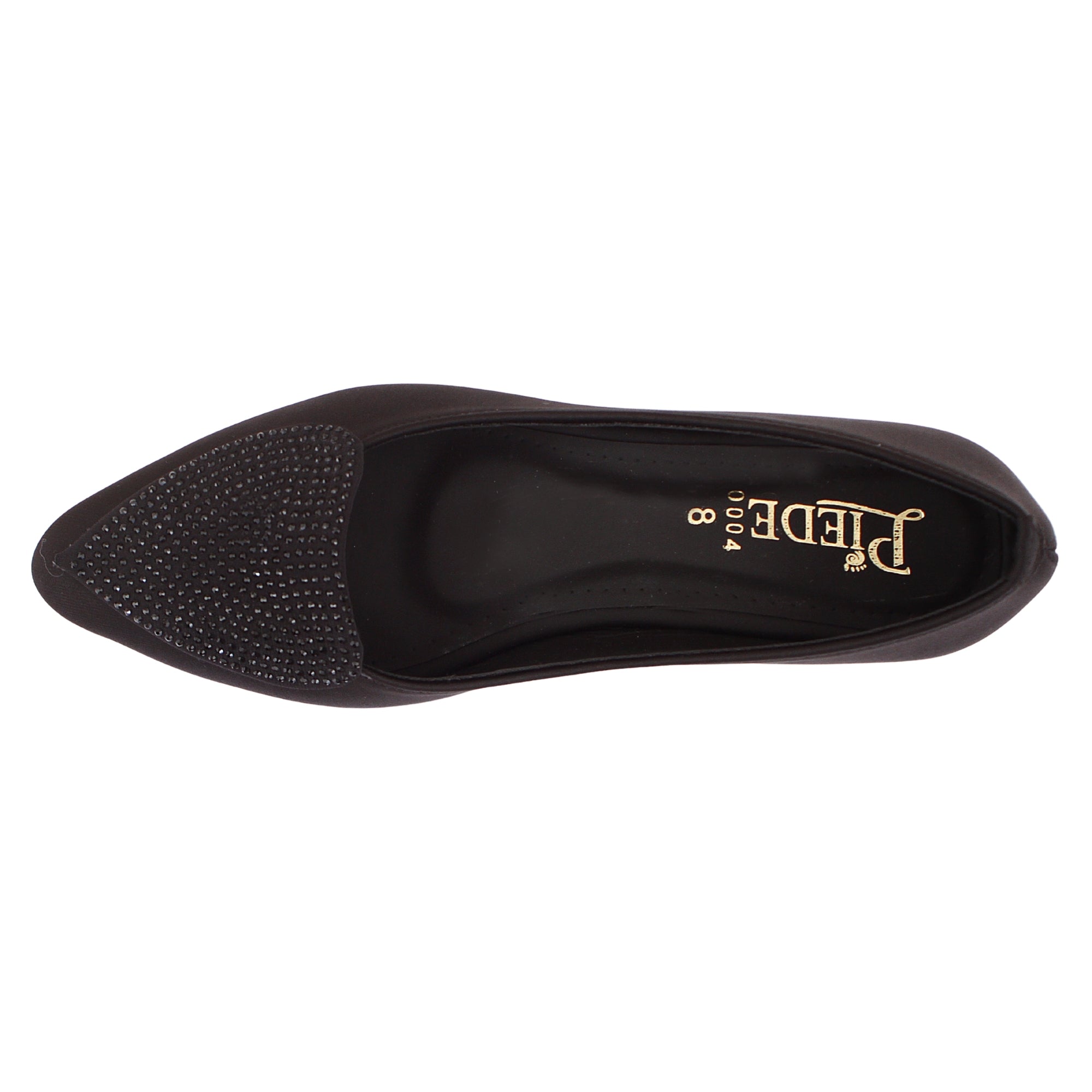 Black Rhinestone Pointed-Toe Pumps