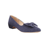 Blue Suede Bow Pumps