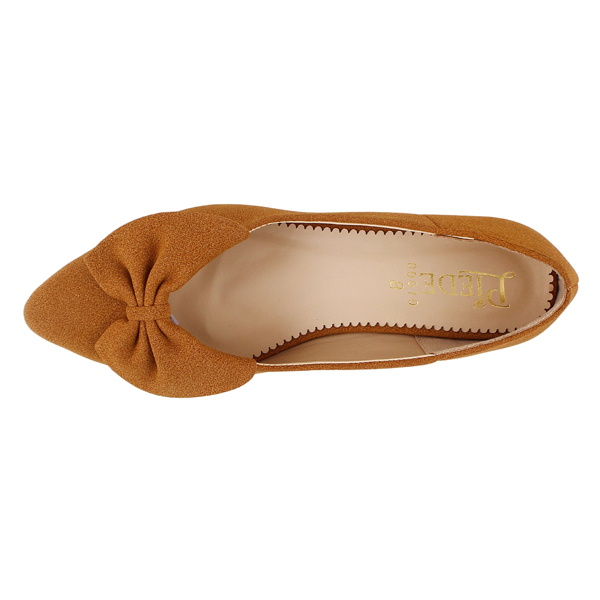 Mustard Suede Bow Pumps