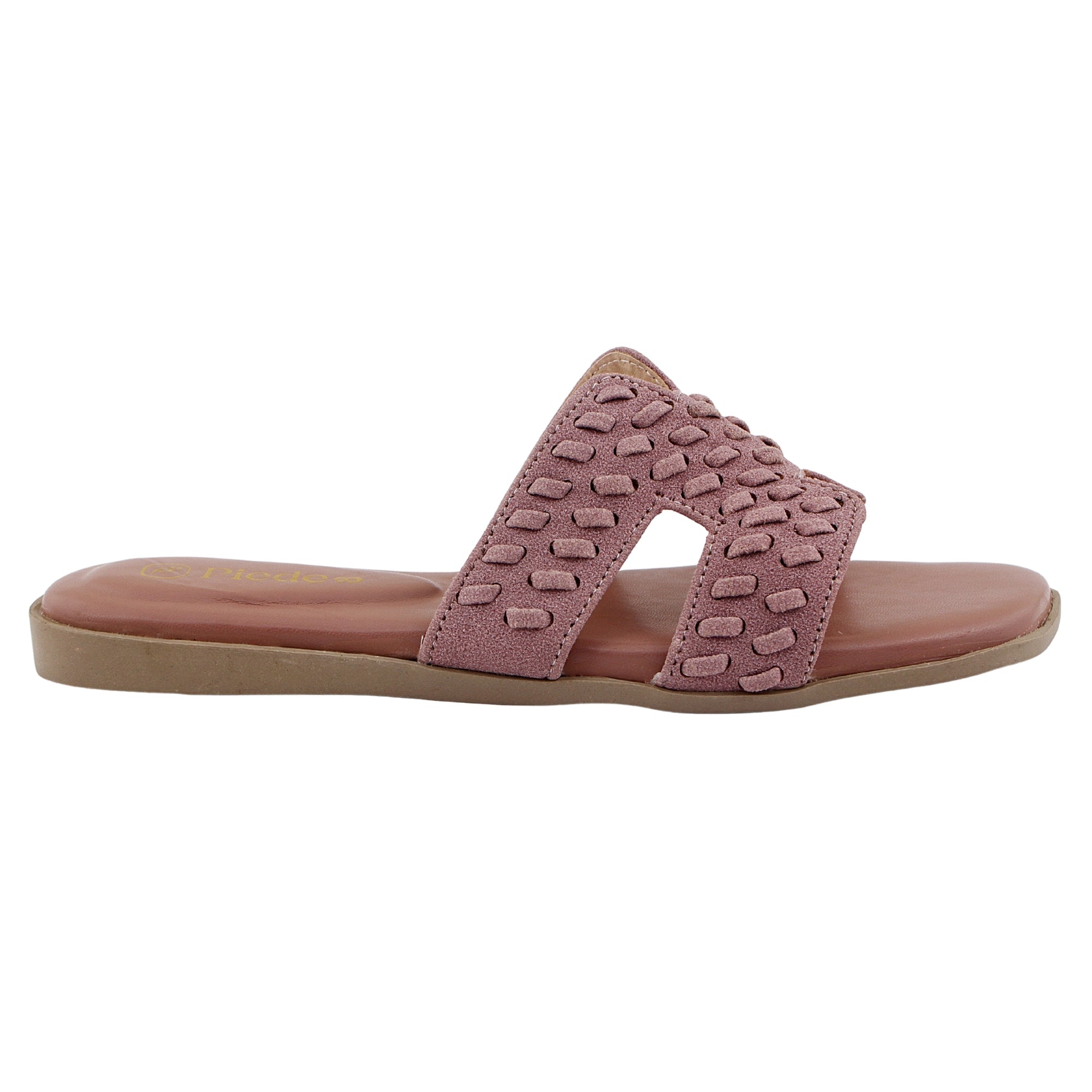 Dusty Pink Woven Strap Flats