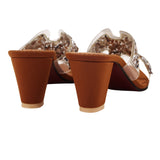 Mustard Stone-Embellished Heels