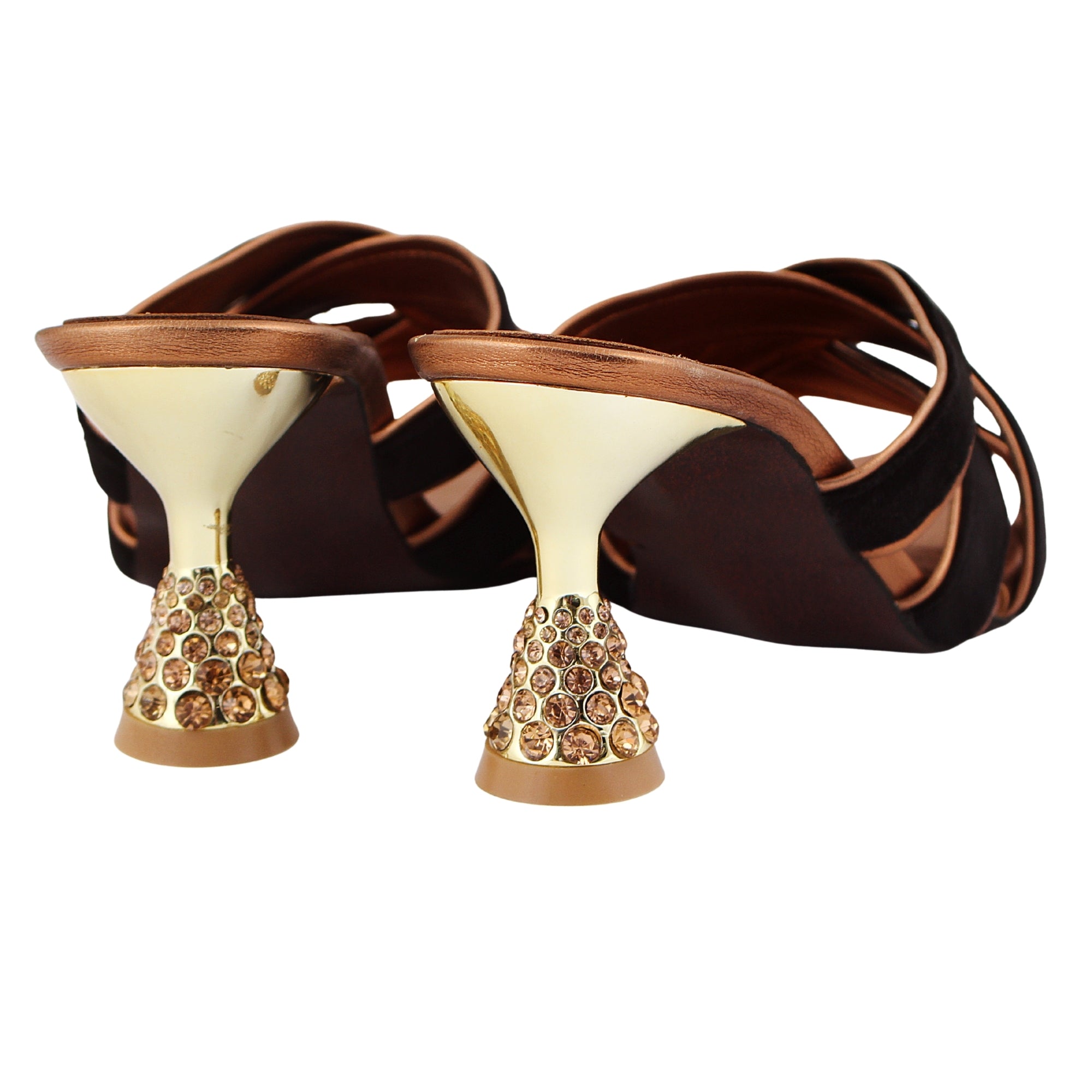 Black Velvet Criss-Cross Jewelled Heel
