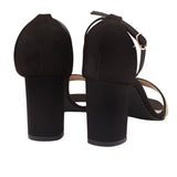 Black Ornamented Heels Sandal