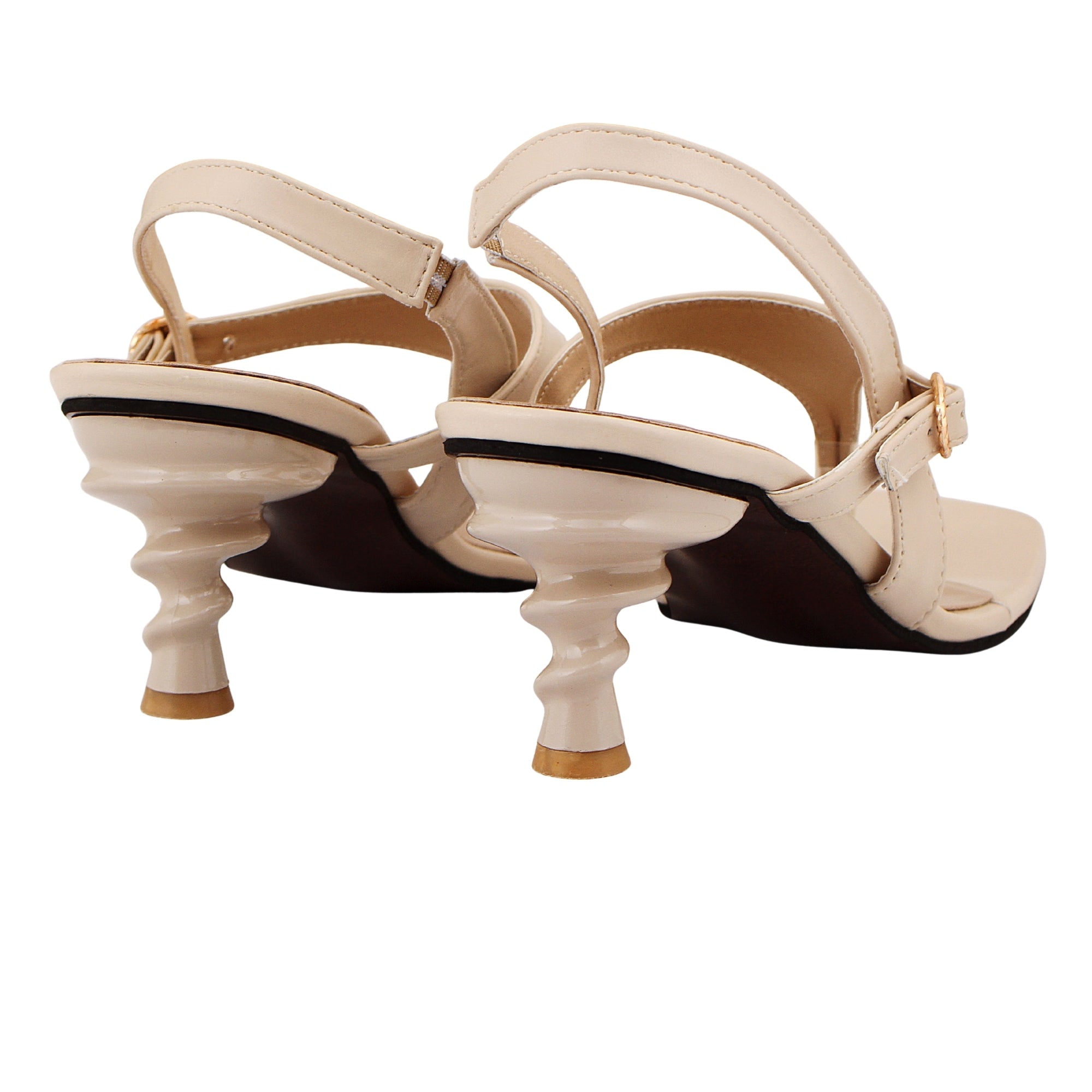 Cream Slingback Buckle Sandals