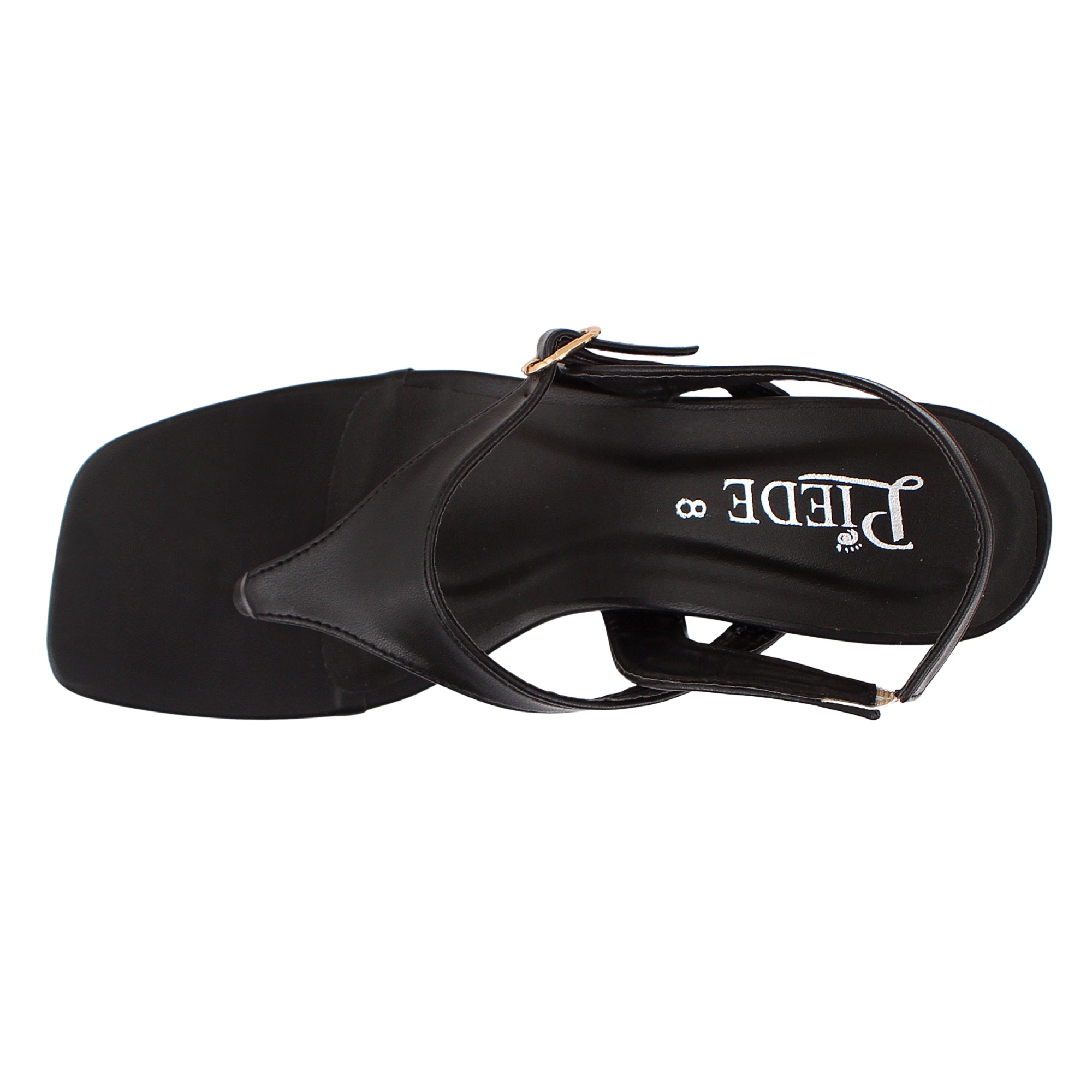 Black Slingback Buckle Sandals