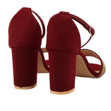 Maroon Ornamented Heels Sandal