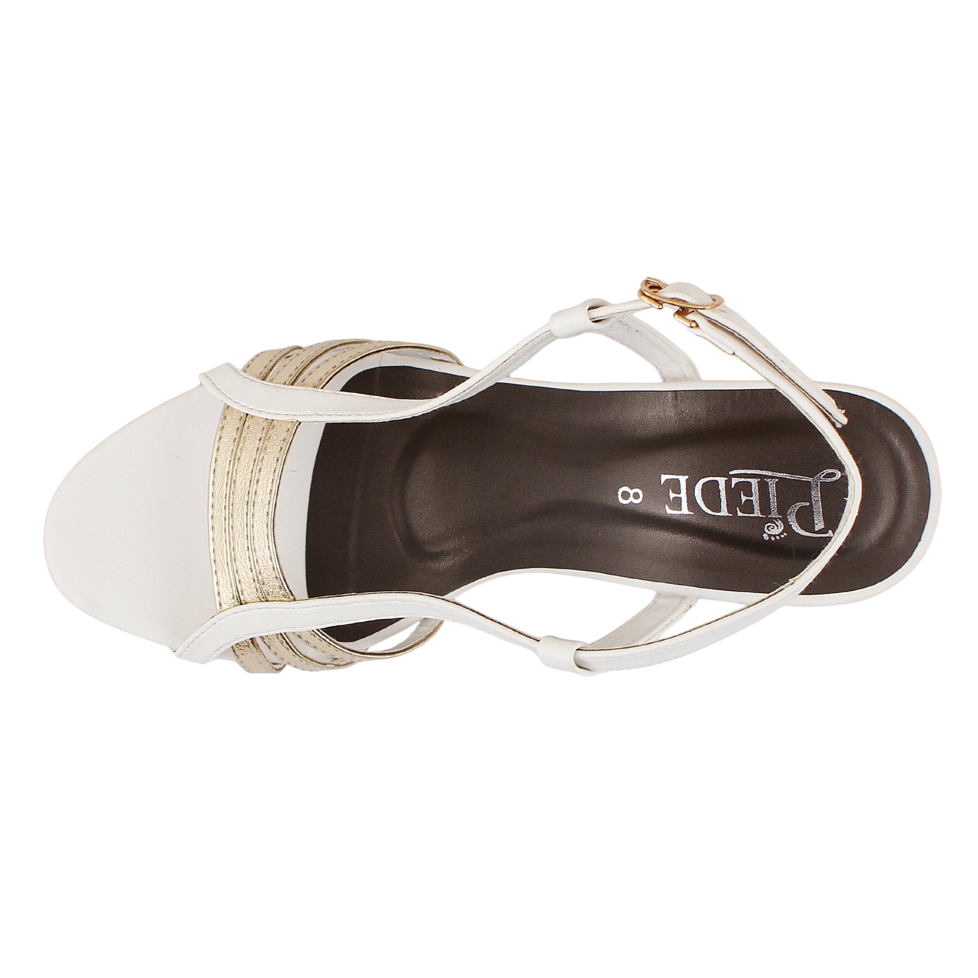 White Duo-Tone Strappy Heels