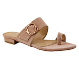 Beige Toe Loop Flats