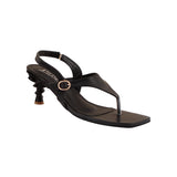 Black Slingback Buckle Sandals