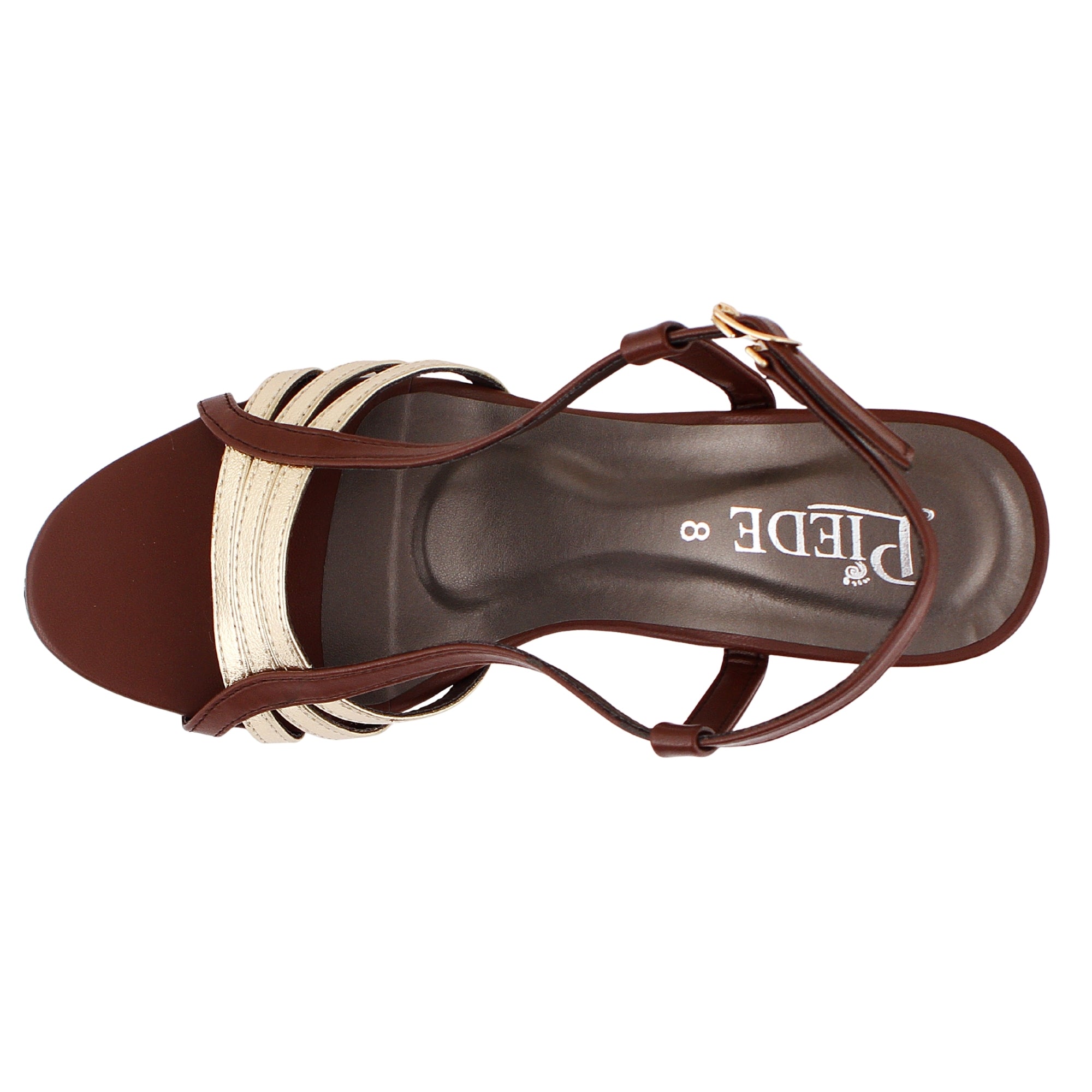 Brown Duo-Tone Strappy Heels