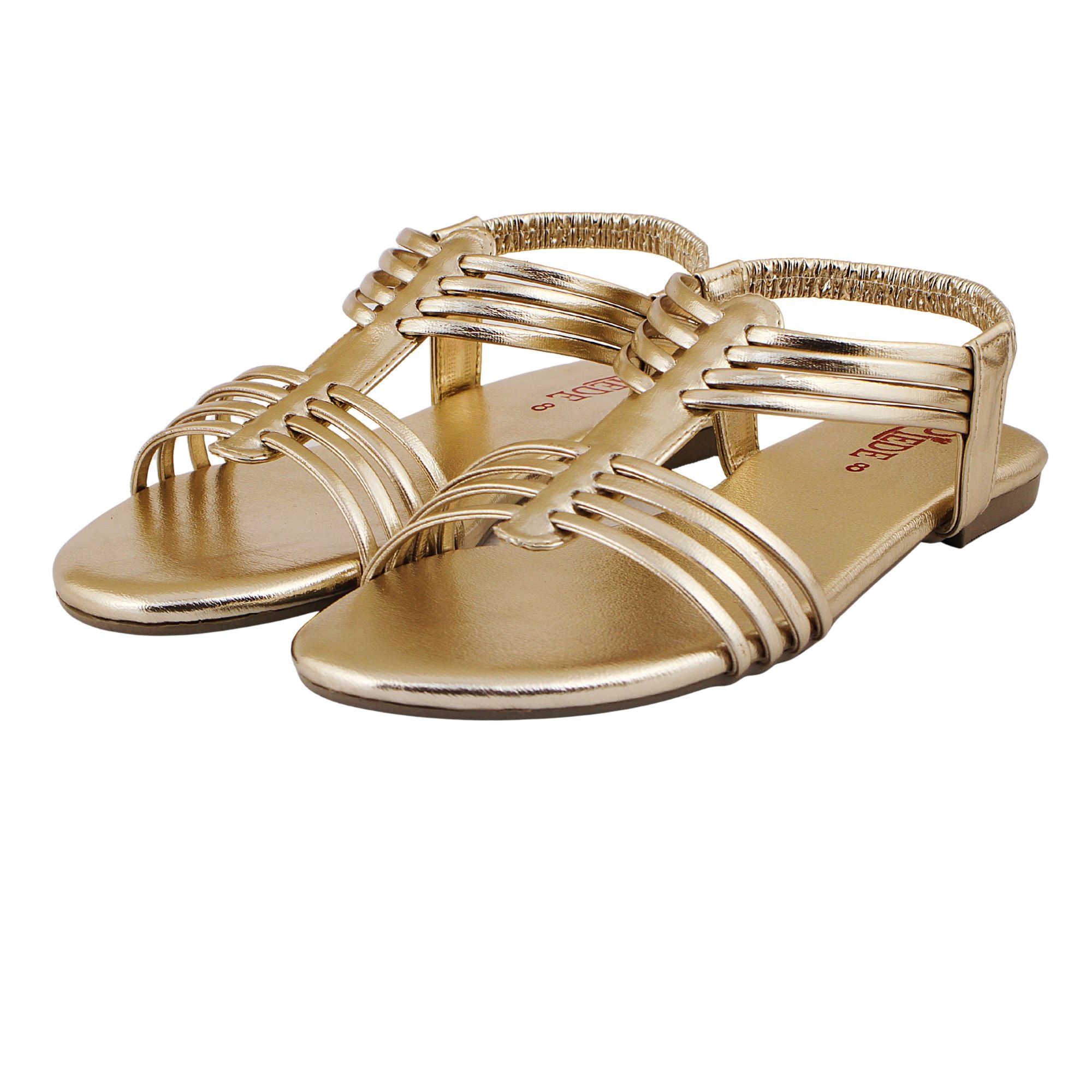 Golden Caged Metallic Flat Sandal