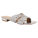 Silver Stone-Embellished Flats
