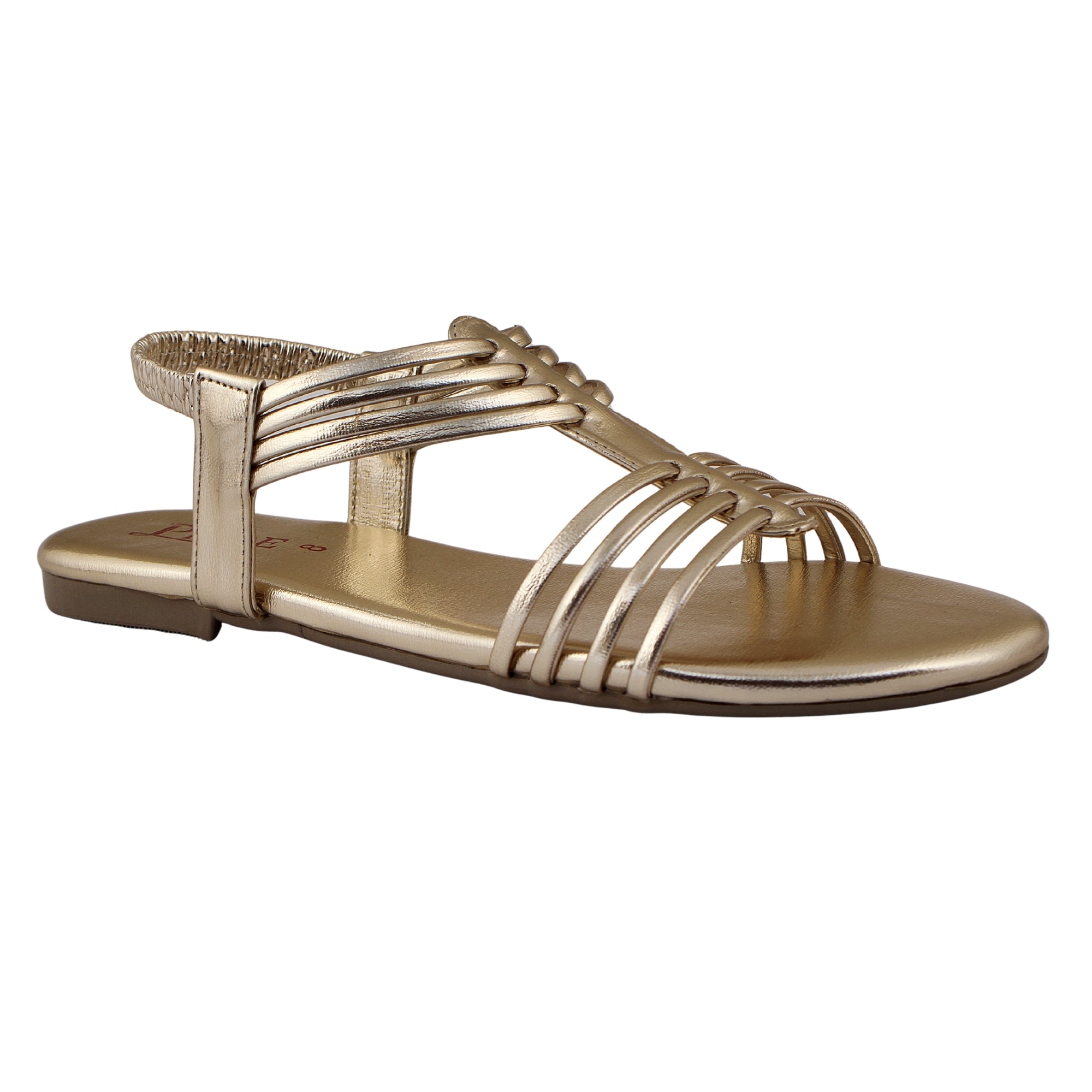 Golden Caged Metallic Flat Sandal