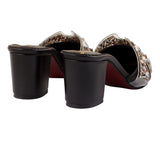 Black Stone-Embellished Heeled Mules