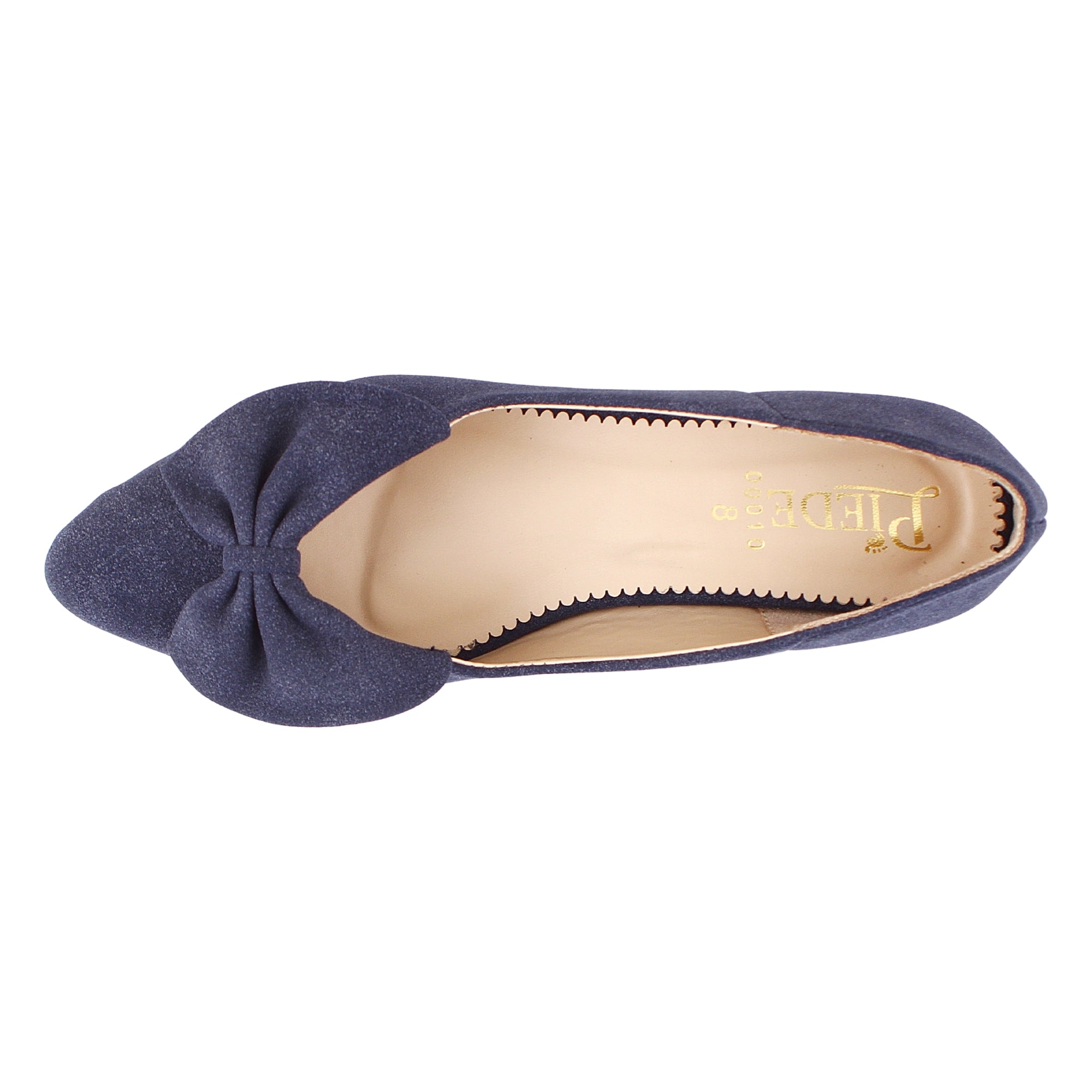 Blue Suede Bow Pumps
