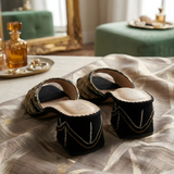 Bridal Black Zardozi Handmade Block Heels