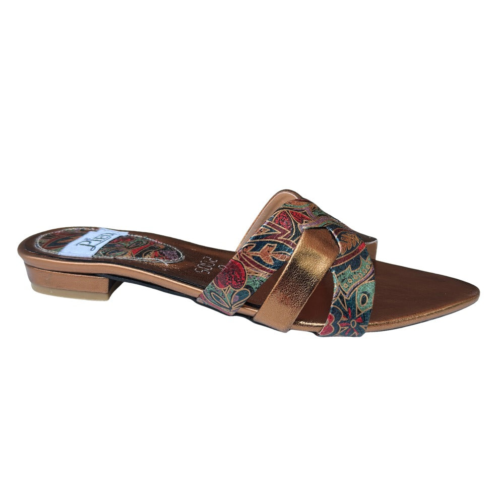 Brown Cross Strap Flat