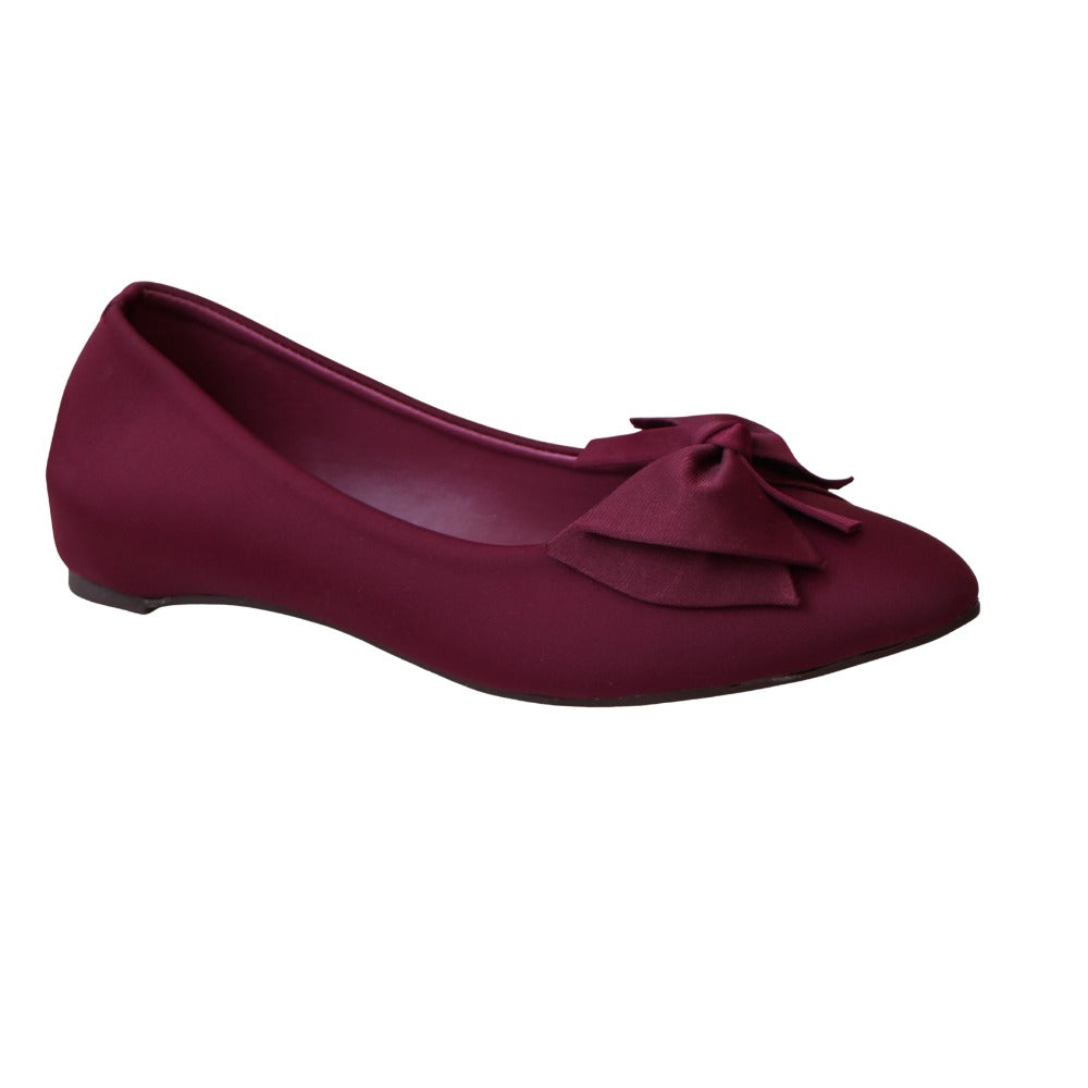 Maroon Rhinestone Pointed-Toe Pumps