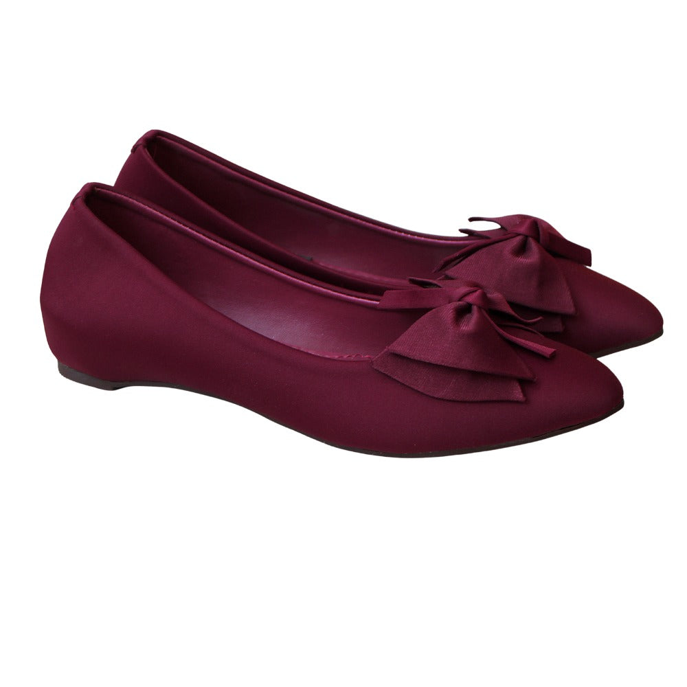 Maroon Rhinestone Pointed-Toe Pumps