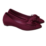 Maroon Rhinestone Pointed-Toe Pumps