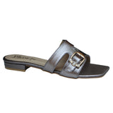 Grey Square-Toe Flats