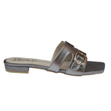 Grey Square-Toe Flats