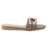Light Brown Buckle-Strap Open-Toe