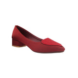 Maroon Rhinestone Pointed-Toe Pumps