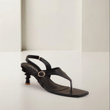 Black Slingback Buckle Sandals
