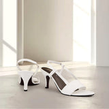 White Strappy French Heels