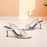 White Duo-Tone Strappy Heels