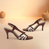Brown Duo-Tone Strappy Heels