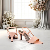 Peach Strappy French Heels