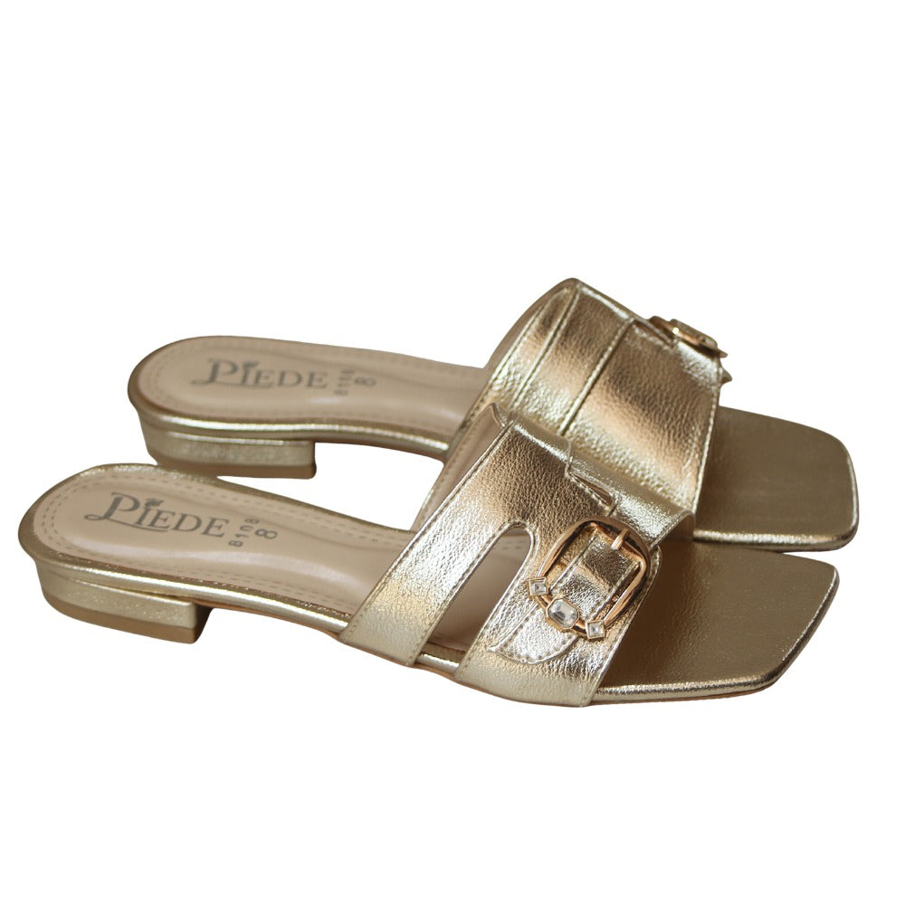 Golden Square-Toe Flats