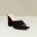 Black Suede Block Heels