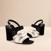 Golden Puffy Strap High-Heeled Sandals