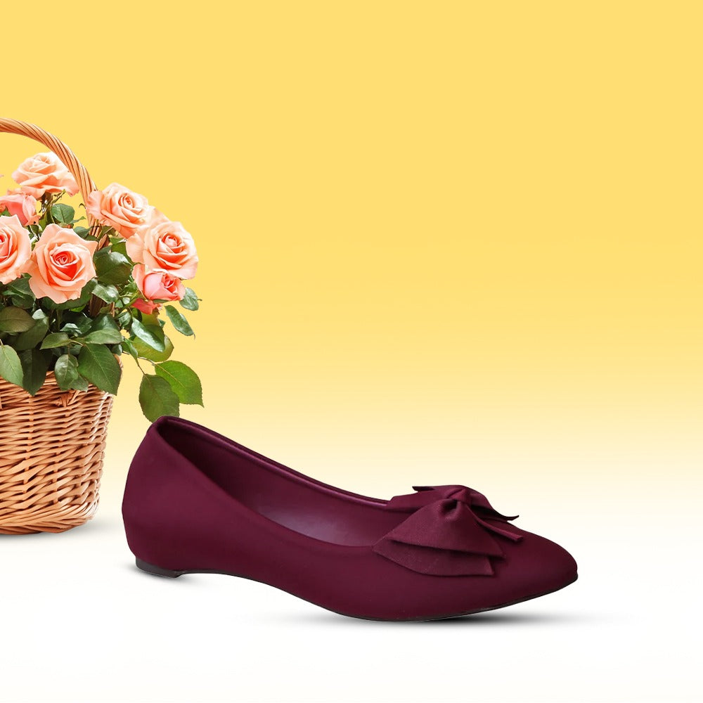 Maroon Rhinestone Pointed-Toe Pumps
