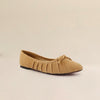 Cream Suede Flat Pumps