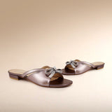 Fancy Bow Grey Slipper