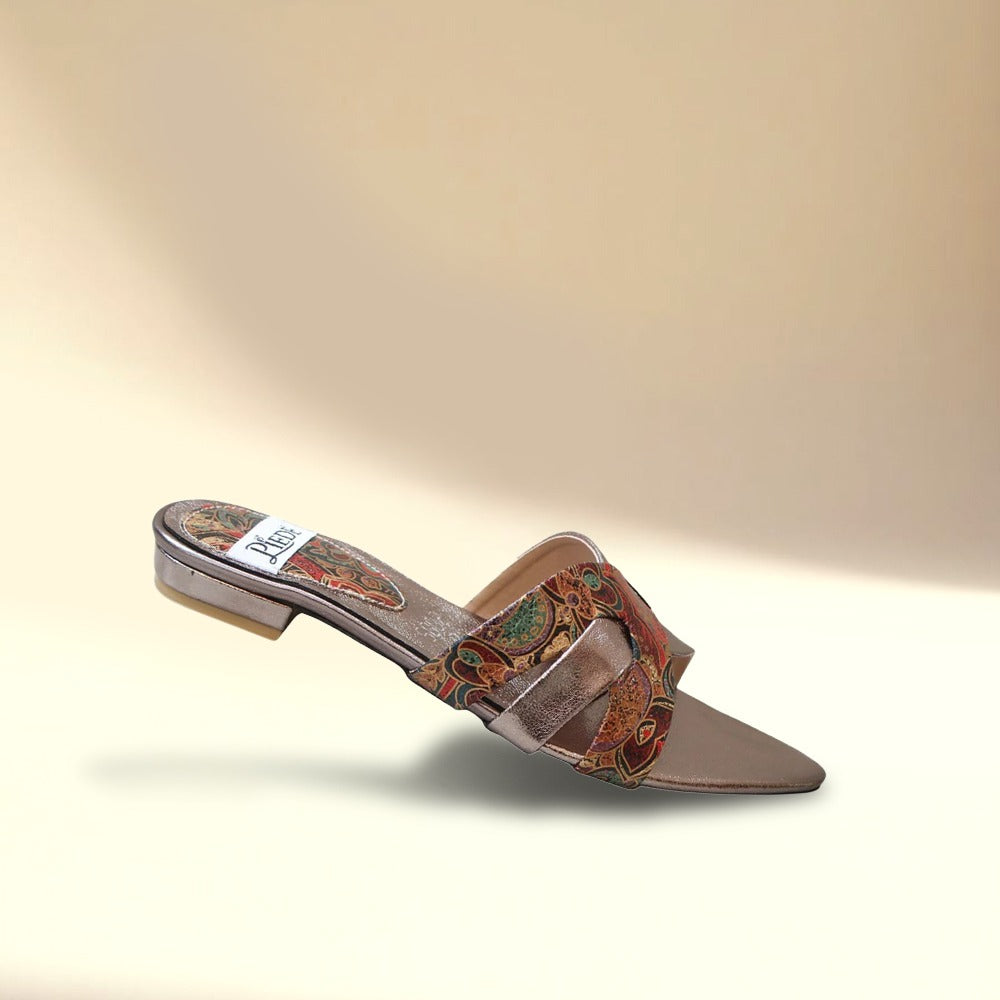 Grey Cross Strap Flat