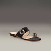 Black Toe Loop Flats