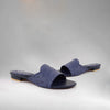 Navy Blue Textured Flat