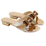 Golden Glitter Bow Flat