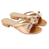 Fancy Bow Peach Slipper