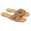 Cream Embroidered Leather Flats