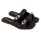 Black Double-Strap Flats