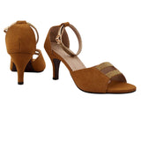 Bronze Heels With Gold Straps