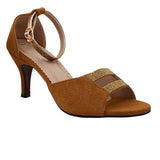 Bronze Heels With Gold Straps