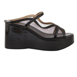 Black Noir Mesh Wedges